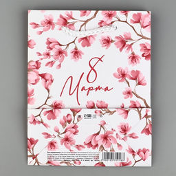 Цена за 4 шт. Пакет подарочный ламинированный 8 марта, S 12?15?5.5 см