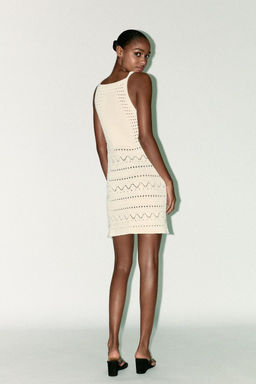 POINTELLE KNIT HALTER MINI DRESS - Zara фото 12