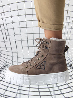 Ботинки 216.212131w. коричневый капучино замша/Шерсть