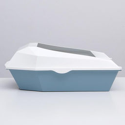 Туалет для кошек фигурный с бортом с совком, 54 х 38 х 20 см, бело-розовый - Пижон фото 2