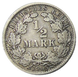 1/2 марки 1905 года J Германия