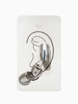 Набор серьги и каффа 3 шт. Минимализм тренд, цвет серебро