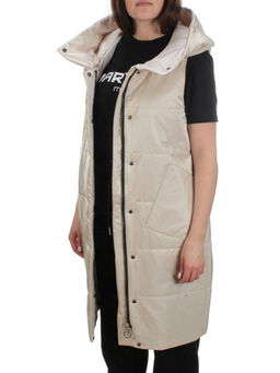 M001 BEIGE Жилет женский демисезонный (100 гр. синтепон) - Фабричный китай фото 9