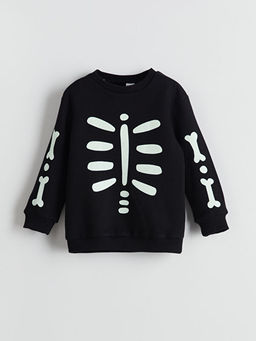 H12 Bisiklet Yaka Uzun Kollu Erkek Bebek Sweatshirt