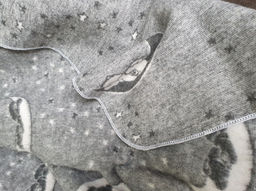 Одеяло 60% п/шерсть жаккард 100*140 " Мишки" цв серый