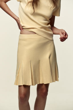 PLEATED KNIT MINI SKIRT - Zara фото 12