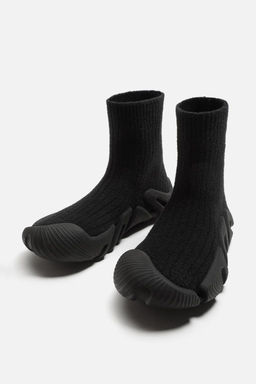KNITTED HIGH-TOP TRAINERS - Zara фото 5