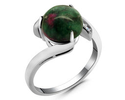 Кольцо из серебра цоизит, МЦВ360