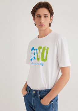 Mavi Logo Bask?l? Beyaz Tisort фото 2
