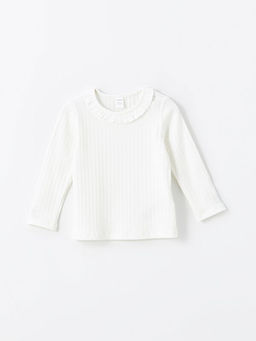 Bisiklet Yaka Uzun Kollu Basic K?z Bebek Ti??rt