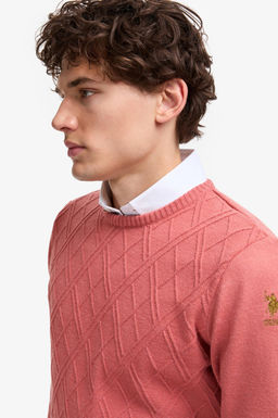Свитер U.S. Polo Assn Regular Fit круглый воротник пыльно-розовый