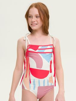 PELICAN, купальник для девочек, Молочный  фото 3