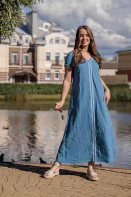 Платье в стиле casual 100% лен - Новый лен фото 9