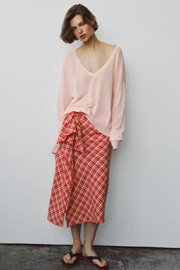 ZW COLLECTION CHECK MIDI SKIRT