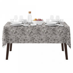 "Пение птиц К" Скатерть 150х145см, длина стола до 110см, на 4 персоны, хлопок "Премиум" 186г/м2, "Домашняя мода" (Россия)