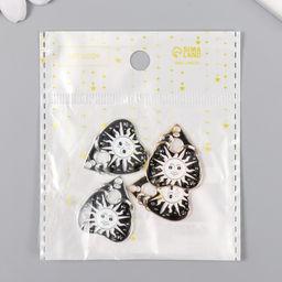 Цена за 4 шт. Декор для творчества металл «Солнце символ», эмаль, 2.6×2.3 см, МИКС