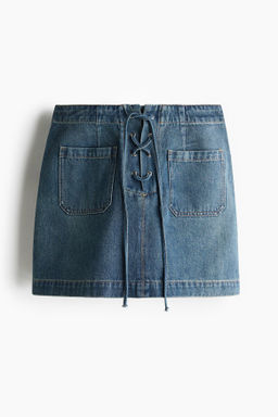 Minifalda denim con cordones