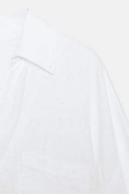 CAMISA FLUIDA CON LINO / Blanco - Zara фото 8