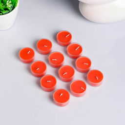 Цена за 12 шт. Свеча в гильзе "Круг", 1 шт, красная