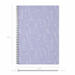 Цена за 2 шт. Тетрадь общая с пластиковой обложкой на спирали ErichKrause Lavender, А4, 80 листов, клетка  фото 4