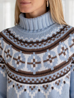 Свитер фактурной вязки из хлопка с акрилом - Vilatte фото 2