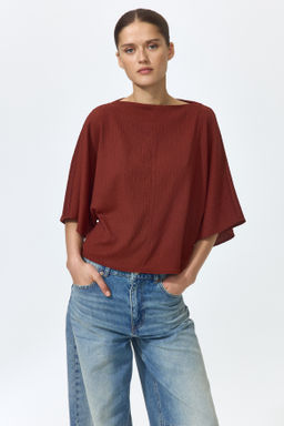 Top efecto arrugado con escote barco - H&m фото 5