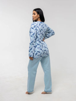 Пижама женская, цвет голубой