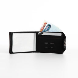 Портмоне мужское, на магните, 3 отделения, чёрное