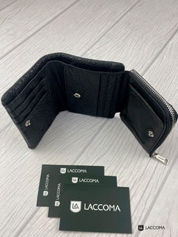LACCOMA портмоне 168-17-черный натуральная кожа полиэстер