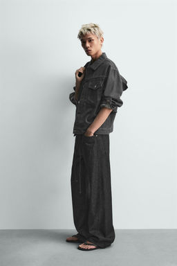 CAZADORA DENIM OVERSIZE FIT / Gris - Zara фото 4