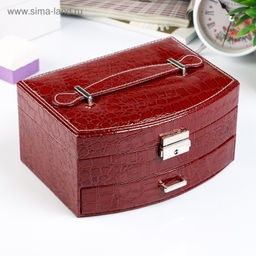 Шкатулка кожзам под бижутерию Бордо 20х15х11 см