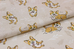 Ситец детский Озорные корги, ш.0.95м, хлопок-100%, 96гр/м.кв - Купава фото 3