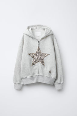 ANIMAL PRINT STAR ZIP-UP HOODIE - Zara фото 7