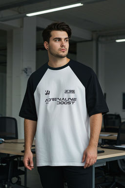 TRENDYOL MAN Buyuk Beden Siyah Oversize/Genis Kesim %100 Pamuklu T-Shirt TMNSS25BF00007
