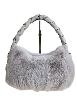 Женская сумка из искусственного меха, цвет серый - Greta фото 2
