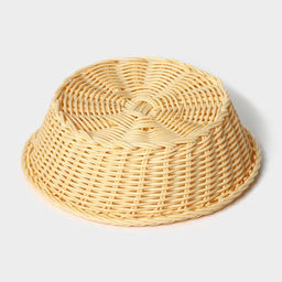 Корзинка для фруктов и хлеба Доляна Ваниль, 216.5 см, пластик, плетёная, молочная  фото 4