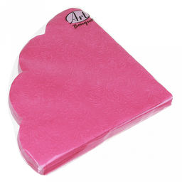 Салфетки бумажные "Art Bouquet Rondo" д32см, 3-х слойные, 12 штук в упаковке, 100% целлюлоза, "Барокко. Малиновый" (Россия)