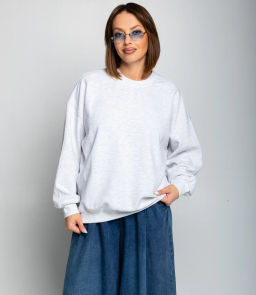 Свитшот #КТ329 (3), светло-серый меланж