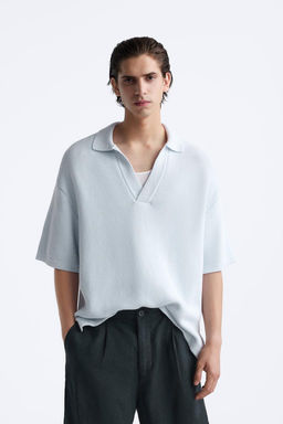TEXTURED KNIT POLO SHIRT - Zara фото 2