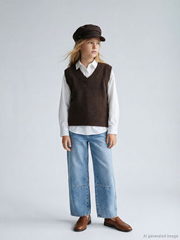 Loose Fit K?z ?ocuk Jean Pantolon