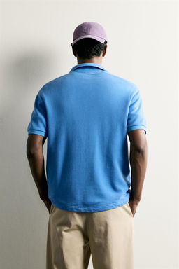 SUDADERA POLO REGULAR FIT MANGA CORTA / Azul - Zara фото 3