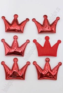 Патч 3D, глянец Корона 8*5,5 см (10 шт) SF-1906, красный