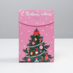 Цена за 2 шт. Коробка подарочная новогодняя складная «Розовые сладости», 15 х 7 х 22 см, Новый год