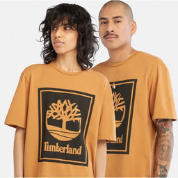 Мужская футболка Timberland SS Stack Logo Tee оранжевая фото 3