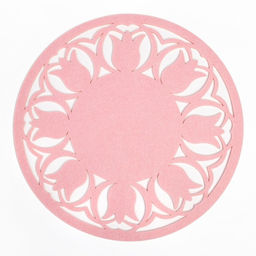 Салфетка декоративная Доляна"Тюльпаны" цвет розовый,d 30 см, 100% п/э, фетр