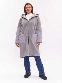 Пальто комбинированное из букле ZPL10533ROL23 - Артесса фото 2