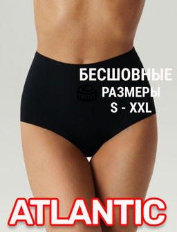 ATLANTIC LS-003 Бесшовные трусы макси Seamless - 1 шт. черный  фото 8