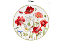 Набор тарелок 2 пр. 400 мл 22*22*4 см "Маки" глубокие NEW BONE CHINA