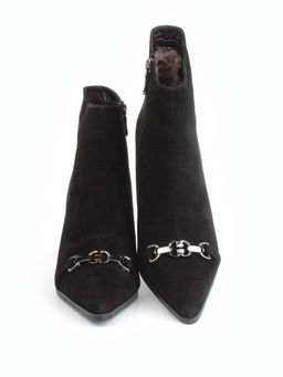 04-M3-9076 BLACK Ботильоны зимние женские (натуральная замша, натуральный мех)