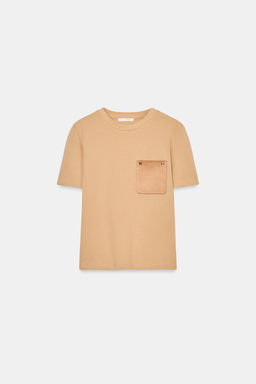 T-SHIRT WITH CONTRAST POCKET - Zara фото 14
